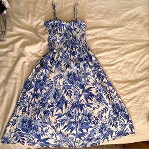 H&M midi blue floral dress